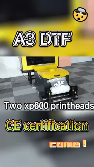 평생 유지 보수 뜨거운 판매 A3 Dtf 디지털 프린터 애완 동물 필름 섬유 의류 인쇄 기계